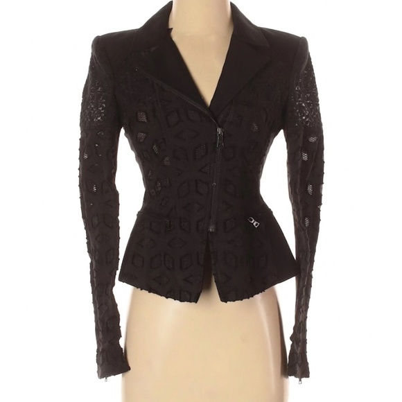 BCBGMAXAZRIA Black “BOE” Jacket Blazer Textured - Picture 2 of 4